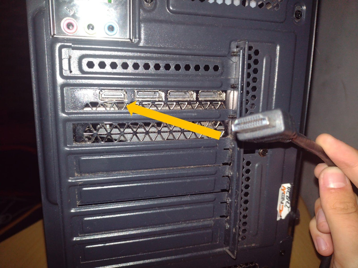 Conexão do cabo de vídeo